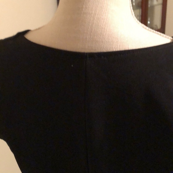 Aqua black dress with asymmetrical hem. Sz M - Picture 3 of 7